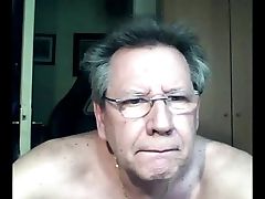 Grandfather Display And Have Fun On Webcam