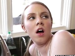 Svelte Natural Dame Abi Grace Is Into Sucking Delicious Salami Daily